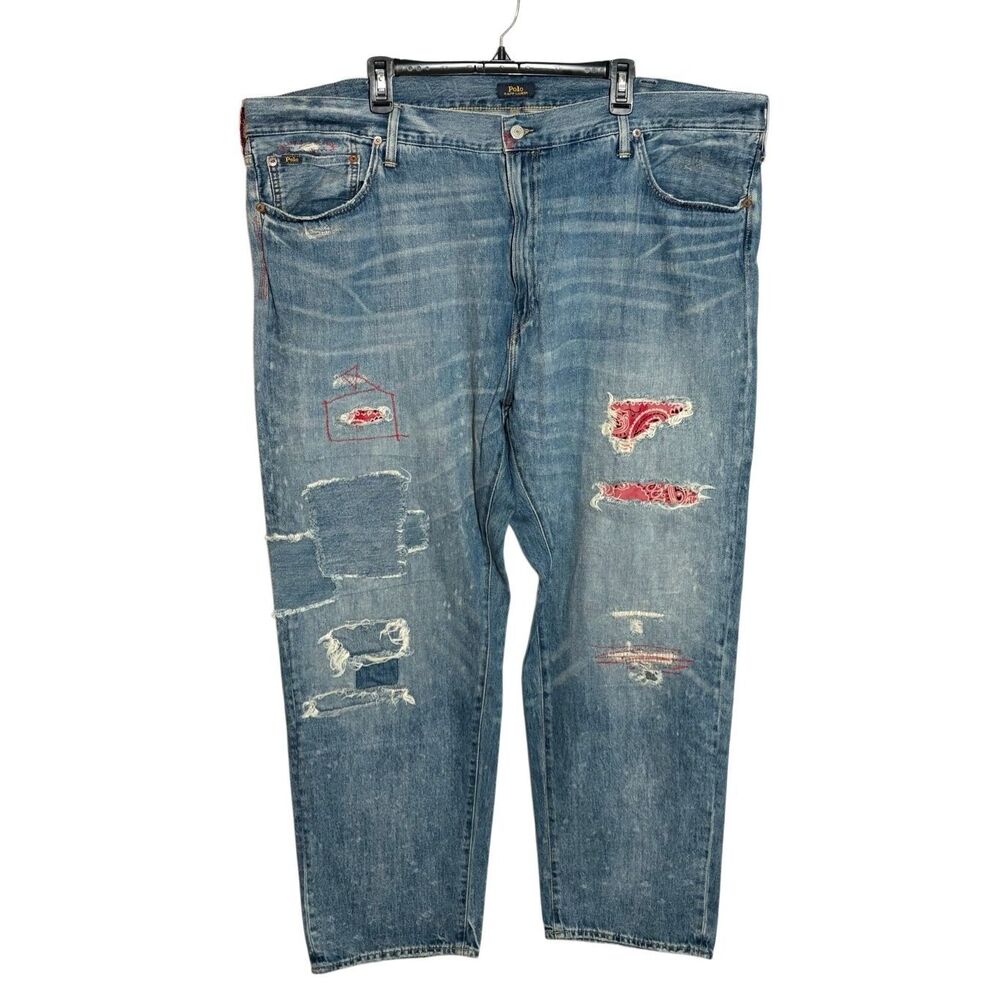 Polo Ralph Lauren Varick Slim Straight Bandana Patch jeans - 48x32